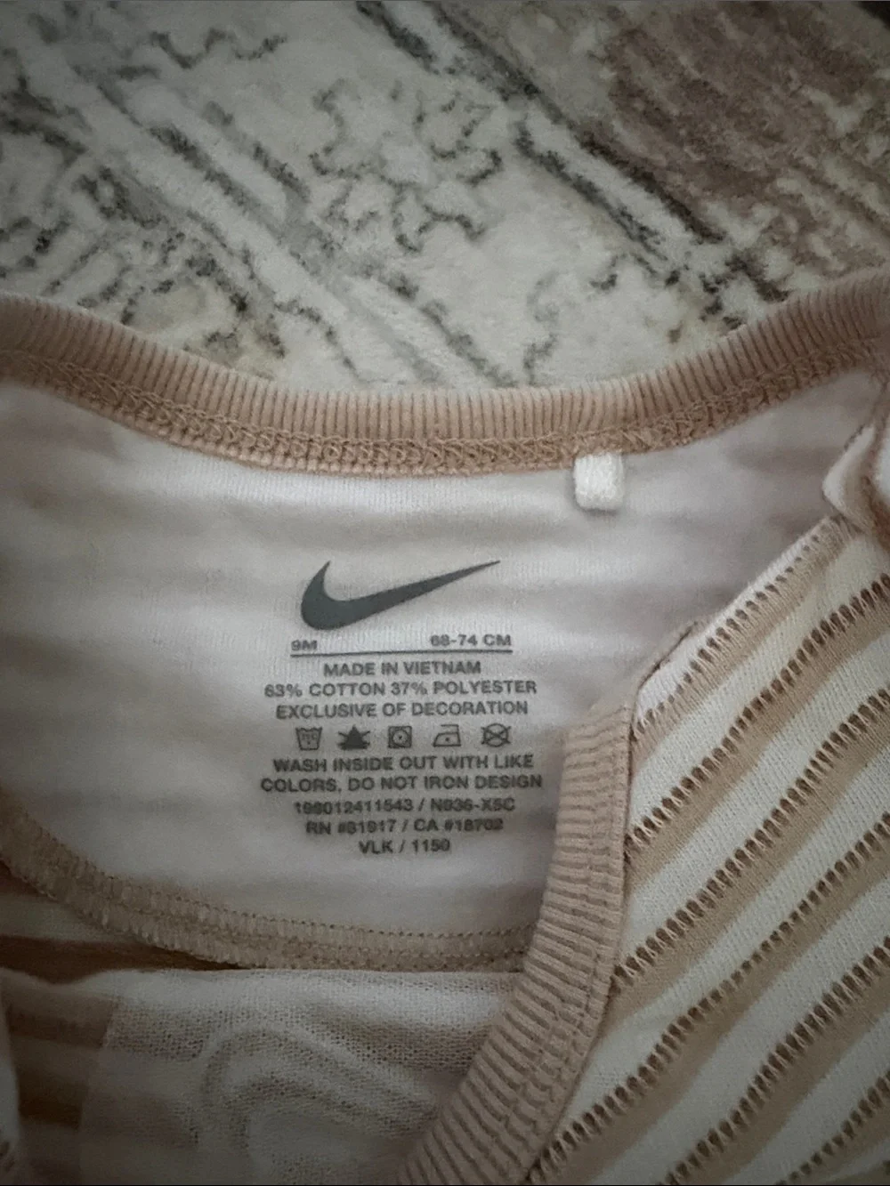 Nike Kids Beige & White Striped Bodysuit and Shorts Set